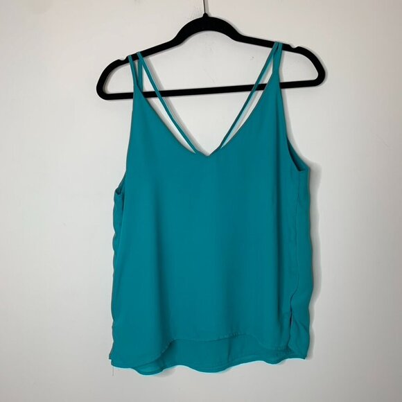 Ardene Tank Top Cami Blouse Green Teal Polyester Size Medium - Picture 6 of 14